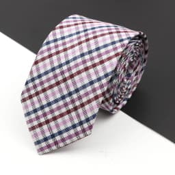 Fashion New Jacquard Woven Necktie For Men Classic Blue Pink Plaid Striped Business Wedding Formal Gravata Daily Wear Ties
