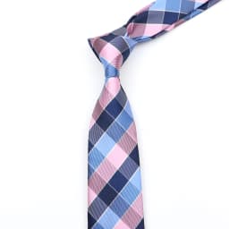 Fashion New Jacquard Woven Necktie For Men Classic Blue Pink Plaid Striped Business Wedding Formal Gravata Daily Wear Ties
