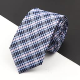 Fashion New Jacquard Woven Necktie For Men Classic Blue Pink Plaid Striped Business Wedding Formal Gravata Daily Wear Ties