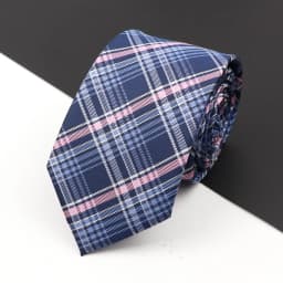 Fashion New Jacquard Woven Necktie For Men Classic Blue Pink Plaid Striped Business Wedding Formal Gravata Daily Wear Ties