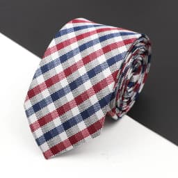 Fashion New Jacquard Woven Necktie For Men Classic Blue Pink Plaid Striped Business Wedding Formal Gravata Daily Wear Ties