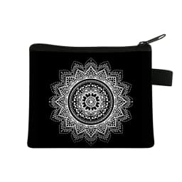 Mandala Flower Print Coin Purse Women Wallet Ladies Multicolor Pattern Cute Coin Bag ID Credit Card Case Mini Coin Holder