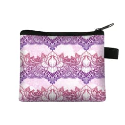 Mandala Flower Print Coin Purse Women Wallet Ladies Multicolor Pattern Cute Coin Bag ID Credit Card Case Mini Coin Holder