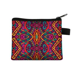 Mandala Flower Print Coin Purse Women Wallet Ladies Multicolor Pattern Cute Coin Bag ID Credit Card Case Mini Coin Holder