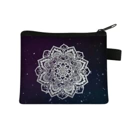 Mandala Flower Print Coin Purse Women Wallet Ladies Multicolor Pattern Cute Coin Bag ID Credit Card Case Mini Coin Holder