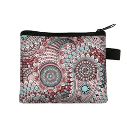 Mandala Flower Print Coin Purse Women Wallet Ladies Multicolor Pattern Cute Coin Bag ID Credit Card Case Mini Coin Holder
