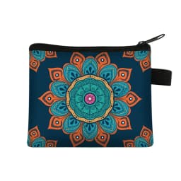 Mandala Flower Print Coin Purse Women Wallet Ladies Multicolor Pattern Cute Coin Bag ID Credit Card Case Mini Coin Holder