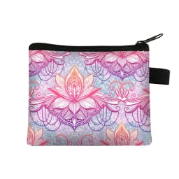 Mandala Flower Print Coin Purse Women Wallet Ladies Multicolor Pattern Cute Coin Bag ID Credit Card Case Mini Coin Holder