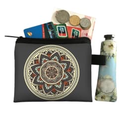 Mandala Flower Print Coin Purse Women Wallet Ladies Multicolor Pattern Cute Coin Bag ID Credit Card Case Mini Coin Holder