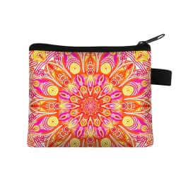 Mandala Flower Print Coin Purse Women Wallet Ladies Multicolor Pattern Cute Coin Bag ID Credit Card Case Mini Coin Holder