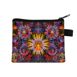 Mandala Flower Print Coin Purse Women Wallet Ladies Multicolor Pattern Cute Coin Bag ID Credit Card Case Mini Coin Holder