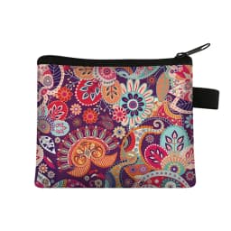 Mandala Flower Print Coin Purse Women Wallet Ladies Multicolor Pattern Cute Coin Bag ID Credit Card Case Mini Coin Holder