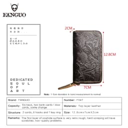 Genuine Leather Key Wallet Handmade Smart Key Pocket Keychain Credit Card Slot Portable Card Wallet With Zipper For Men, Women