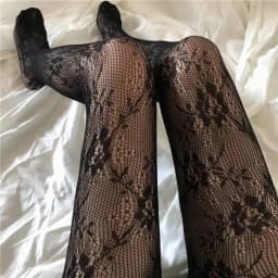 Lolita School Girl Floral Tights Fishnet Over Knee Stocking Long Adorable Anime Gothic Black White Kawaii Sexy Cosplay Costumes