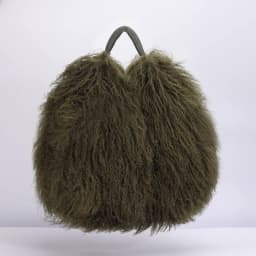 Luxury Real Mongolia Lamb Fur Handbag Soft Plush Genuine Leather Shoulder Boston Bag Women's Purse Hobo Style Fluffy Fuzzy Bags