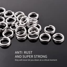 100PCs Connecting Fishing Rings Sets Stainless Steel Split Rings Hard Bait Lure Accessories Tackle High Strengthen O Ring