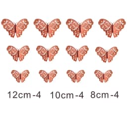 12Pcs Gold Butterfly Cake Decoration Topper for Girl Decorative Butterflies for Cake Decorating Items Birthday Party Supplies