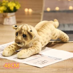 39/48/58cm Lovely Lion Tiger Leopard Plush Toys Cute Simulation Dolls Stuffed Soft Real Like Animal Toys Child Kids Decor Gift