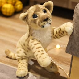 39/48/58cm Lovely Lion Tiger Leopard Plush Toys Cute Simulation Dolls Stuffed Soft Real Like Animal Toys Child Kids Decor Gift