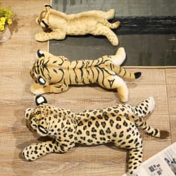39/48/58cm Lovely Lion Tiger Leopard Plush Toys Cute Simulation Dolls Stuffed Soft Real Like Animal Toys Child Kids Decor Gift