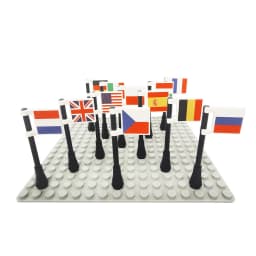 Brick Parts 2335 National Flag for Military Figure Land Force Square Flags Accessory Bricklink Building Block Particles Brickset