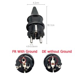 1pcs White Blue Black French Germany EU Waterproof Schuko Power Plug European 16A 2pin Cable Wiring Connector Converter Plug
