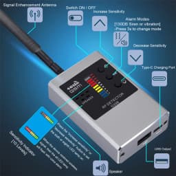Professional Anti-Spy GPS Wireless RF Signal Automatic GSM Wifi Detector Finder Tracker Frequency Scan Sweeper Protect Security