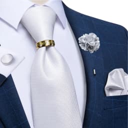 Handmade Paisley Floral Royal Blue Men's Neck Tie Classic 8cm Width Woven Jacquard Tie With Pocket Square Cufflinks Brooch