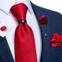 Handmade Paisley Floral Royal Blue Men's Neck Tie Classic 8cm Width Woven Jacquard Tie With Pocket Square Cufflinks Brooch