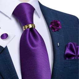 Handmade Paisley Floral Royal Blue Men's Neck Tie Classic 8cm Width Woven Jacquard Tie With Pocket Square Cufflinks Brooch