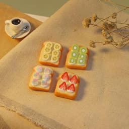 1/12 Scale Miniature Fruit Toast Mini Bread for Blyth OB11 BJD Dollhouse Pretend Food Kitchen Play Toys Accessories