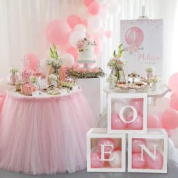 First Birthday Balloon Boxes For Party Decorations 1st Birthday Balloon Garland Decor with ONE Letter Boy Girl Baby Shower Decor