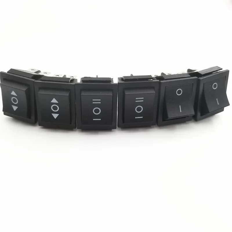 KCD4 4/6 Pin Black Rocker Switch ON-OFF-ON 2/3 Position 16A 250VAC/ 20A 125VAC Self-reset/MomentaryPower Switch