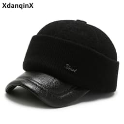 New Winter Baseball Caps Thick Warm Earmuffs Hat Novelty Foldable Woolen Cap Men's Cap 모자 кепка casquette gorras hombre