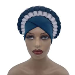 2022 Fashion African Turbans for Women Ready to Wear Auto Gele Headties Nigerian Aso Oke Head Wraps for Traditional Wedding