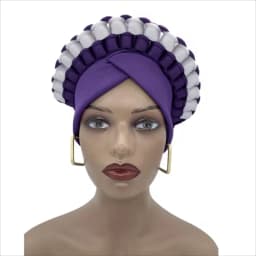 2022 Fashion African Turbans for Women Ready to Wear Auto Gele Headties Nigerian Aso Oke Head Wraps for Traditional Wedding