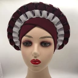2022 Fashion African Turbans for Women Ready to Wear Auto Gele Headties Nigerian Aso Oke Head Wraps for Traditional Wedding