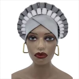 2022 Fashion African Turbans for Women Ready to Wear Auto Gele Headties Nigerian Aso Oke Head Wraps for Traditional Wedding