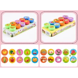10pcs Children Toy Stamps Face Kids Seal Scrapbooking Stamper DIY Painting Photo Album Decor Cartoon Animal Dinosaur Seal