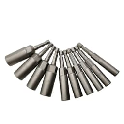 10Pcs 5.5mm-14mm Hex Socket Sleeve Nozzles Nut Driver Set for Power Drills Impact Drivers Power Screwdriver Handle Tools