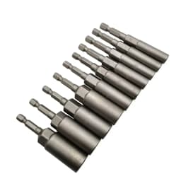10Pcs 5.5mm-14mm Hex Socket Sleeve Nozzles Nut Driver Set for Power Drills Impact Drivers Power Screwdriver Handle Tools