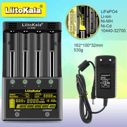 LiitoKala Lii-500S Smart Charger 4 Slot LCD 18650 26650 21700 14500 Li-ion NiMH AA AAA Fast Charge Capacity Test Discharge