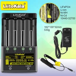 LiitoKala Lii-500S Smart Charger 4 Slot LCD 18650 26650 21700 14500 Li-ion NiMH AA AAA Fast Charge Capacity Test Discharge