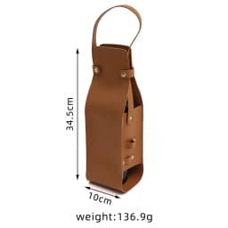 Wine Gift Bag, Reusable Leather Wine Tote Carrier, Double Layer Champagne Beer Gift Bags Carrier, for Birthday Bridal Showers