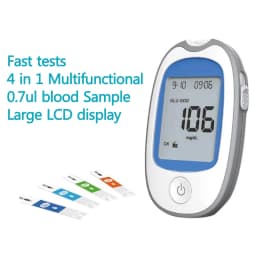 Fast 4 in1 Home Medical Multifunction Blood Glucose Meter GOD&GDH and Blood Ketone Glucometer&Uric Acid Diabetes gout Tester kit