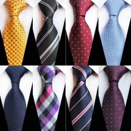 GUSLESON 8cm Men Silk Tie Solid Plaid Striped Ties For Men Formal Business Wedding Accessories Neck Tie For Man Gift Party