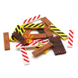 30pcs MOC Assembles Tile 1x4 with Wood Grain Danger Stripes 2431 PB243 PB661 Building Blocks DIY Bricks City Street View Toys