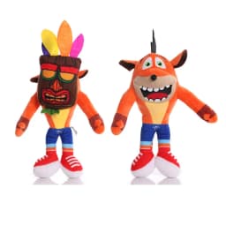 2pcs/Lot 26cm New Arrival Anime Crash Bandicoot Plush Toys Cartoon Animal Aku Crash Soft Stuffed Plush Dolls Kids Christmas Gift