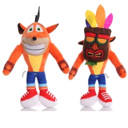 2pcs/Lot 26cm New Arrival Anime Crash Bandicoot Plush Toys Cartoon Animal Aku Crash Soft Stuffed Plush Dolls Kids Christmas Gift