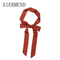 Small temperament contracted long pure color scarf scarves, women spring and autumn fashion bag ribbon belt skinny scarf